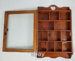 Vintage Curio Cabinet Display Case Knick Knack Shelf Mahogany Country Primitive