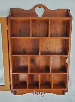 Vintage Curio Cabinet Display Case Knick Knack Shelf Mahogany Country Primitive