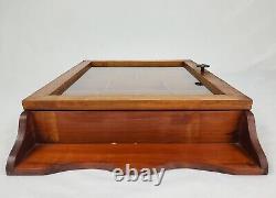 Vintage Curio Cabinet Display Case Knick Knack Shelf Mahogany Country Primitive