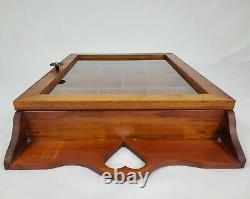 Vintage Curio Cabinet Display Case Knick Knack Shelf Mahogany Country Primitive