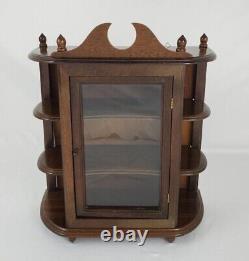 Vintage Curio Cabinet Display Case Knick Knack Shelves Large Walnut Federal