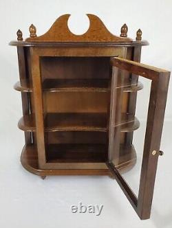 Vintage Curio Cabinet Display Case Knick Knack Shelves Large Walnut Federal