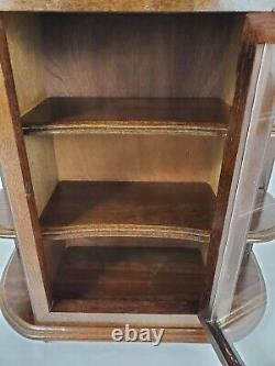 Vintage Curio Cabinet Display Case Knick Knack Shelves Large Walnut Federal