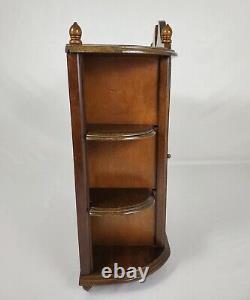 Vintage Curio Cabinet Display Case Knick Knack Shelves Large Walnut Federal