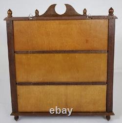 Vintage Curio Cabinet Display Case Knick Knack Shelves Large Walnut Federal