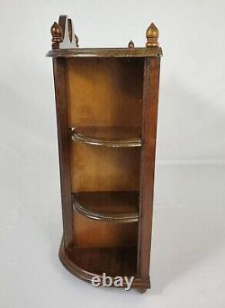 Vintage Curio Cabinet Display Case Knick Knack Shelves Large Walnut Federal