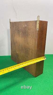 Vintage Curio Wood Miniatures Trinket Display Case Wall Mounted tow Shelves