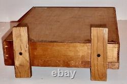 Vintage Custom Made Wooden Hinged Table Top Earring Vitrine Showcase