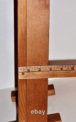 Vintage Custom Made Wooden Hinged Table Top Earring Vitrine Showcase