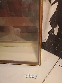 Vintage Custom Made Wooden Sliding Glass Tabletop Store Display Curio Cabinet