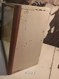 Vintage Custom Made Wooden Sliding Glass Tabletop Store Display Curio Cabinet