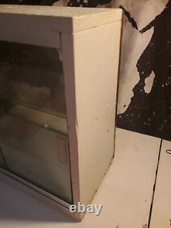 Vintage Custom Made Wooden Sliding Glass Tabletop Store Display Curio Cabinet
