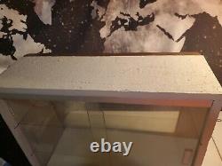 Vintage Custom Made Wooden Sliding Glass Tabletop Store Display Curio Cabinet