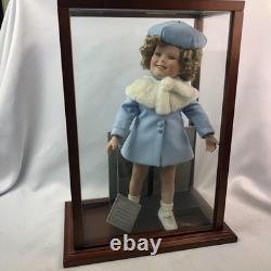 Vintage Danbury Mint Shirley Temple Porcelain 16 Doll with Wood Display Case