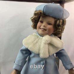 Vintage Danbury Mint Shirley Temple Porcelain 16 Doll with Wood Display Case