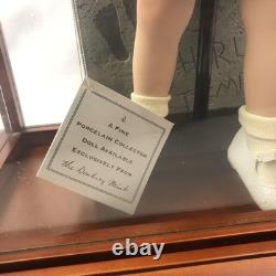 Vintage Danbury Mint Shirley Temple Porcelain 16 Doll with Wood Display Case