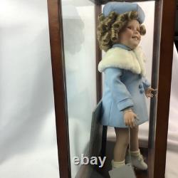 Vintage Danbury Mint Shirley Temple Porcelain 16 Doll with Wood Display Case