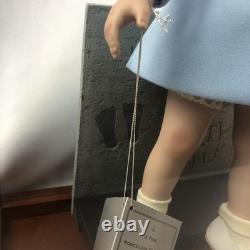 Vintage Danbury Mint Shirley Temple Porcelain 16 Doll with Wood Display Case