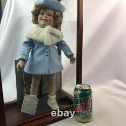 Vintage Danbury Mint Shirley Temple Porcelain 16 Doll with Wood Display Case