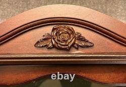 Vintage Dark Wood Doll Display Case with Glass Hinged Door. 19 x 10 x 6