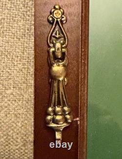 Vintage Dark Wood Doll Display Case with Glass Hinged Door. 19 x 10 x 6