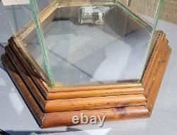 Vintage Display Wood Glass Case Music Playing For Doll Figurine Toy Lift My Lid