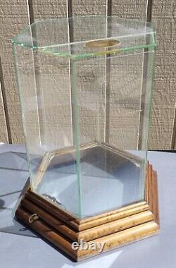 Vintage Display Wood Glass Case Music Playing For Doll Figurine Toy Lift My Lid