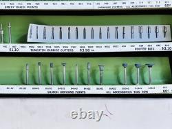 Vintage Dremel Store Display Case Wood Cabinet Accessory Center 41pc 1960s