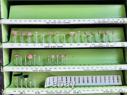 Vintage Dremel Store Display Case Wood Cabinet Accessory Center 41pc 1960s