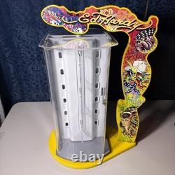Vintage Ed Hardy Yellow Sunglasses Wood Display Case Holder