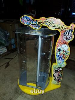 Vintage Ed Hardy Yellow Sunglasses Wood Display Case Holder