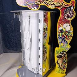 Vintage Ed Hardy Yellow Sunglasses Wood Display Case Holder
