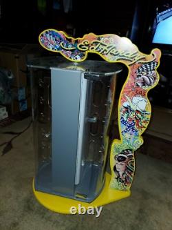 Vintage Ed Hardy Yellow Sunglasses Wood Display Case Holder