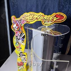 Vintage Ed Hardy Yellow Sunglasses Wood Display Case Holder
