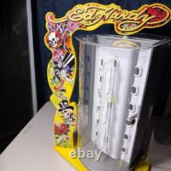 Vintage Ed Hardy Yellow Sunglasses Wood Display Case Holder