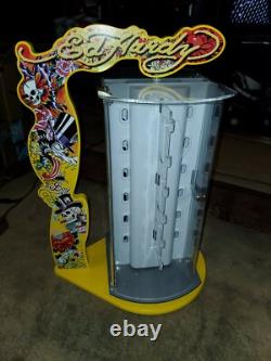 Vintage Ed Hardy Yellow Sunglasses Wood Display Case Holder
