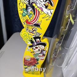 Vintage Ed Hardy Yellow Sunglasses Wood Display Case Holder