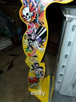 Vintage Ed Hardy Yellow Sunglasses Wood Display Case Holder