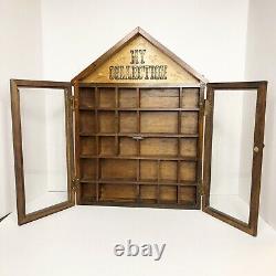 Vintage Enesco My Collection Hanging Display Case with Glass Doors Curio Cabinet