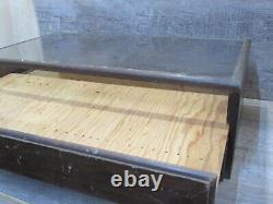 Vintage Esco Store Display Case Glass Wood Frame 2 Drawer Boston Mass