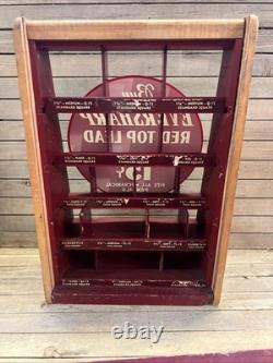 Vintage Eversharp Red Top Lead Counter Top Advertising Display Case Wood & Glass