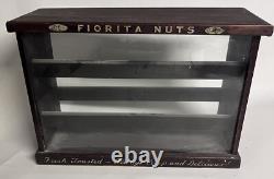 Vintage Fiorita Nuts Wood Box Glass Front Store Retail Counter Top Display Case