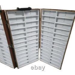 Vintage Folding Optical Sales Rep Display Case 144 Slot Eyeglass Sunglasses Wood