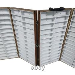 Vintage Folding Optical Sales Rep Display Case 144 Slot Eyeglass Sunglasses Wood
