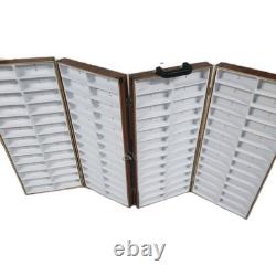 Vintage Folding Optical Sales Rep Display Case 144 Slot Eyeglass Sunglasses Wood