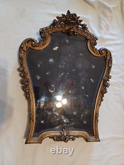 Vintage French Floral Garland Wood Display Wall Table Show Case Shadow Box Frame