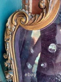 Vintage French Floral Garland Wood Display Wall Table Show Case Shadow Box Frame