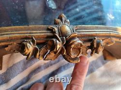 Vintage French Floral Garland Wood Display Wall Table Show Case Shadow Box Frame
