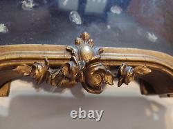 Vintage French Floral Garland Wood Display Wall Table Show Case Shadow Box Frame