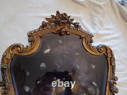 Vintage French Floral Garland Wood Display Wall Table Show Case Shadow Box Frame